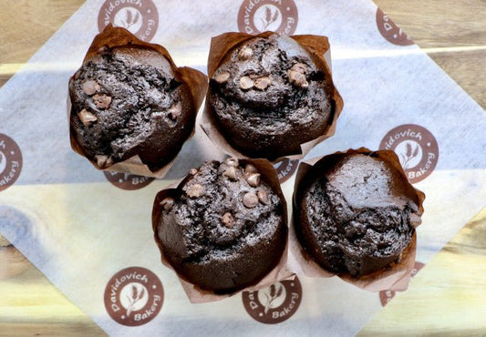 Double Chocolate Chip Muffins 4 Pack - #shop_#MuffinsDavidovich Bakery