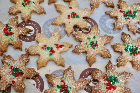 16oz Snow Flake Christmas Cookie Box - #shop_#Gift BoxesDavidovich Bakery