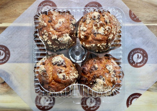 Chocolate Chip Muffins 4 Pack - #shop_#MuffinsDavidovich Bakery