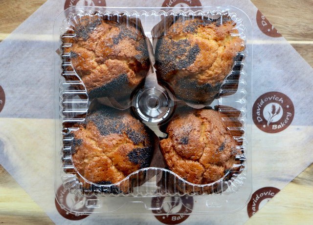 Lemon Poppy Muffins 4 Pack - #shop_#MuffinsDavidovich Bakery