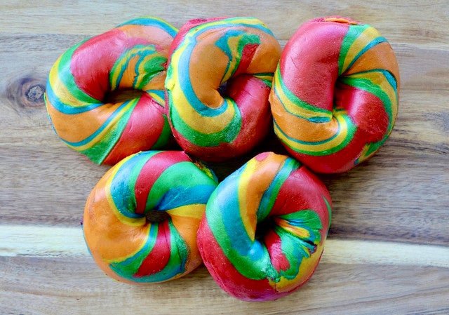 Rainbow Bagels 5 Pack - #shop_#BagelsDavidovich Bakery