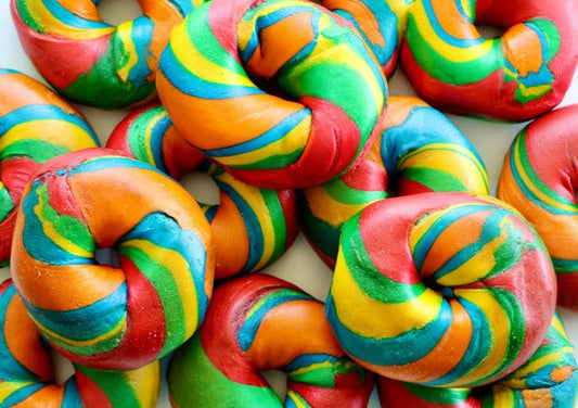 Rainbow Frozen Par Baked Bagels Case (5 Dozens) - #shop_#WholesaleDavidovich Bakery