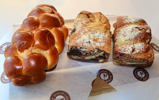 Kosher Parve Pack: Challah Bread, Chocolate and Cinnamon Babka